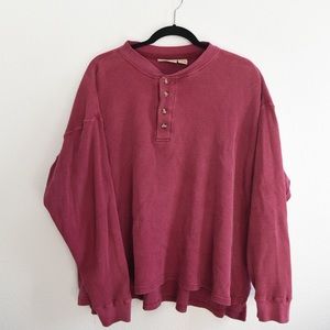 thrifted maroon henley